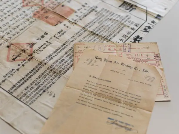 old looking documents written in cantonese from Hong Kong